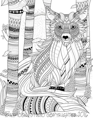 Download Printable Adult Coloring Pages Fox