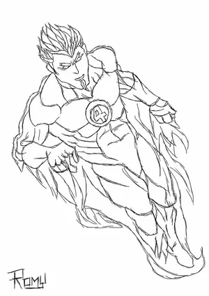 the human torch coloring pages