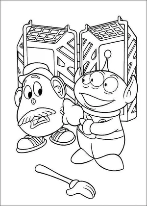 toy story alien face coloring pages