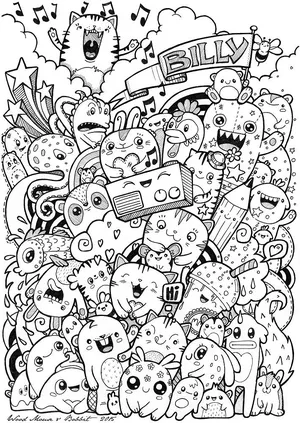 doodle coloring pages for kids