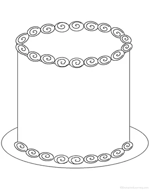 Cake slice coloring page designed in hand drawn vector • wall stickers  linear, outline, page | myloview.com