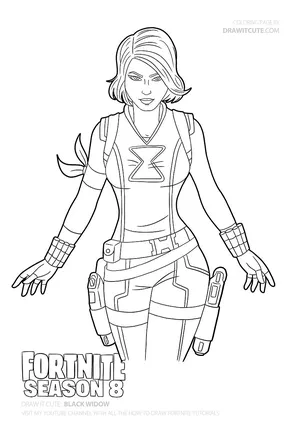 black widow coloring page