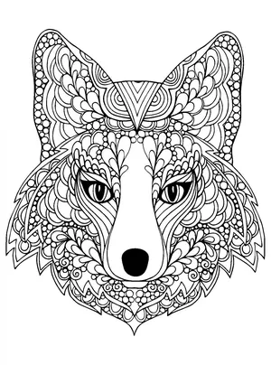 Fox Head Coloring Sheets