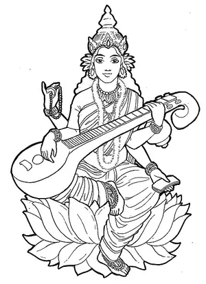 How to Draw Goddess Saraswati Color Drawing for kids - video Dailymotion