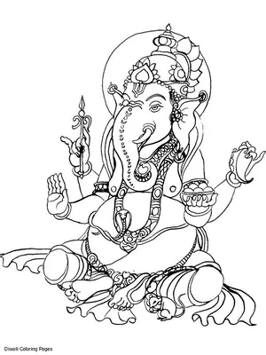 ganpati drawing for colouring  Clip Art Library