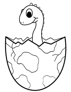 cute baby dinosaur clip art black and white
