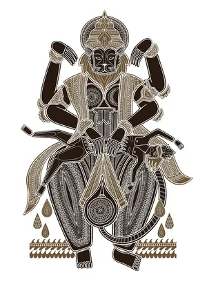 Pencil Sketch Of Sri Varaha Lakshmi Narasimha Swami Varu  DesiPainterscom