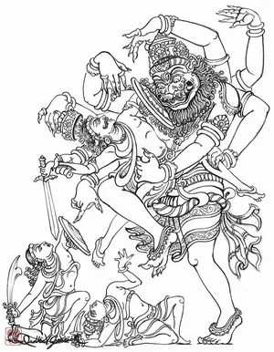 Narsingh Narayan Pencil Drawing  God devours the ego and protects his  devotees the way a lion devours the prey and protects his pride This is  why he is known as Narsingh
