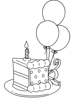 Premium Vector | Slice cake isolated coloring page for kids