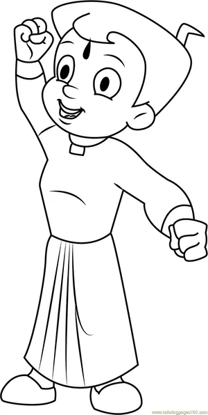 Standing Chhota Bheem Coloring Page for Kids  Free Chhota Bheem Printable  Coloring Pages Online for Kids  ColoringPages101com  Coloring Pages for  Kids