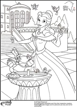 princess coloring pages belle