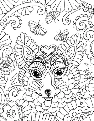 Printable Adult Coloring Pages Fox