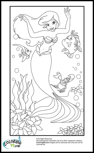 ariel and sisters coloring pages