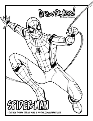 71 Draw It Too Coloring Pages Spiderman  Best Free