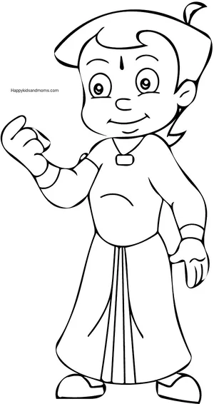 How To Draw Raju From Chhota Bheem  Easy Drawing  Storiespubcom Learn  With Fun