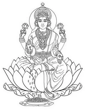 Hindu god laxmi ganesh at diwali festival, hand drawn sketch • wall  stickers worship, wallpaper, vector | myloview.com